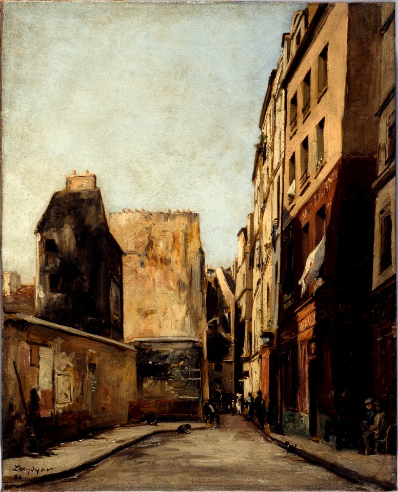 Maurice Emmanuel Lansyer - La Rue Saint-Julien-le-Pauvre, en 1886 - P205 - Musée Carnavalet