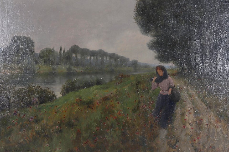 Maurice Réalier-Dumas Spaziergängerin am Fluss 1899