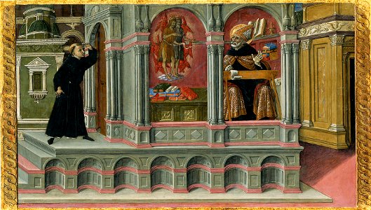 Matteo di Giovanni - Saint Augustine's Vision of Saints Jerome and John the Baptist - 1933.1019 - Art Institute of Chicago