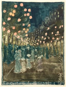 Maurice Prendergast (American, 1858-1924) - Bastille Day - 1954.337 - Cleveland Museum of Art. Free illustration for personal and commercial use.