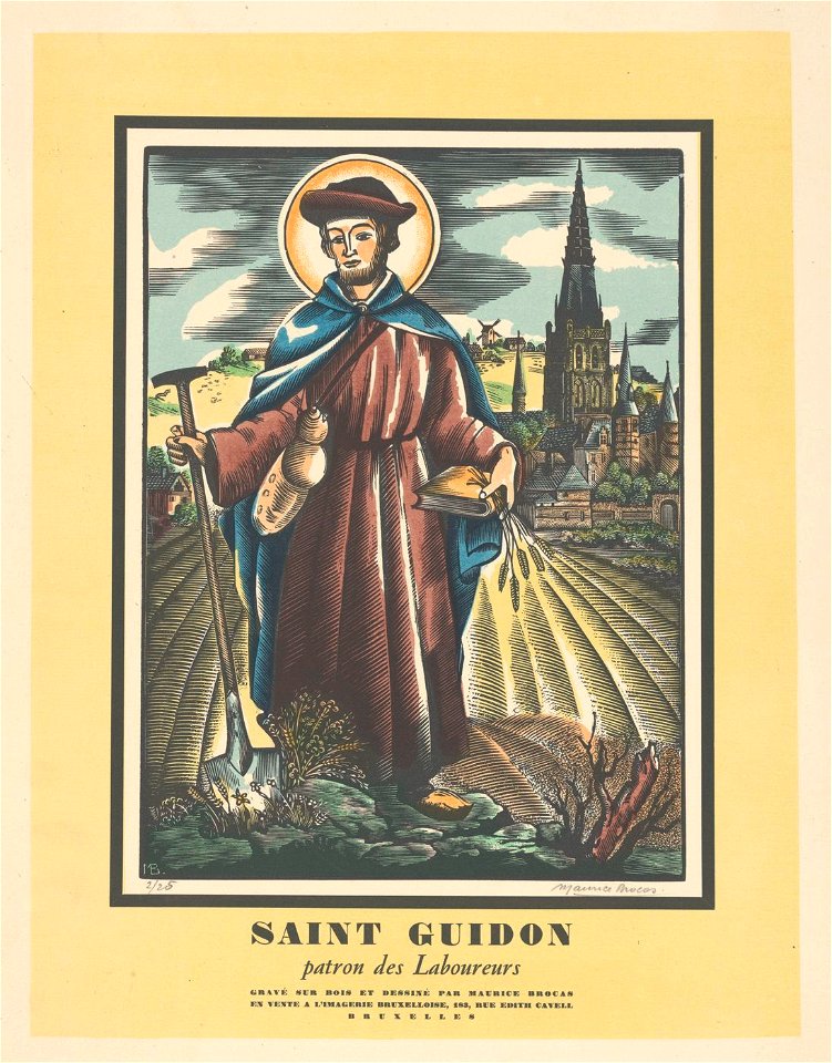 Maurice Brocas - Saint Guidon - Graphic work - Royal Library of Belgium - S.V 3471