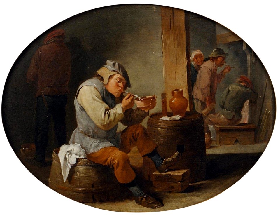 Mattheus van Helmont - Tavern Interior with a Smoker