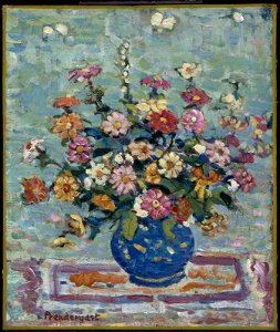 Maurice Brazil Prendergast - Flowers in a Blue Vase - 48.589 - Museum of Fine Arts