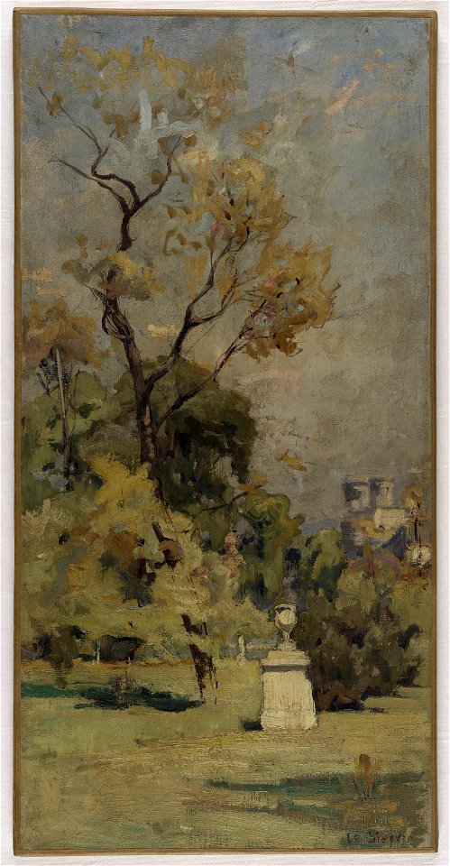 Maurice Le Lièpvre - Esquisse pour l'escalier des fêtes de l'Hôtel de Ville de Paris , Un coin du Luxembourg - PPP4076 - Musée des Beaux-Arts de la ville de Paris