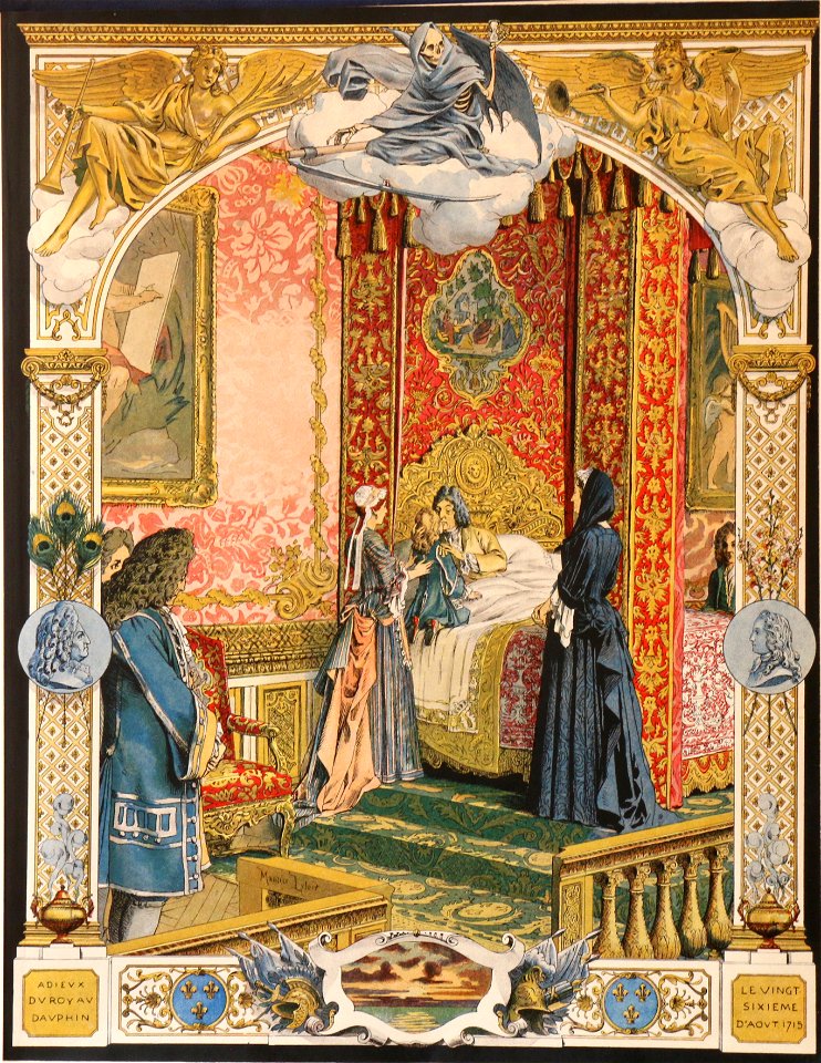 Maurice Leloir-Le Roy soleil-Louis XV béni par Louis XIV mourant
