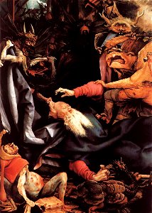 Matthias Grünewald - The Temptation of St Anthony (detail) - WGA10766. Free illustration for personal and commercial use.