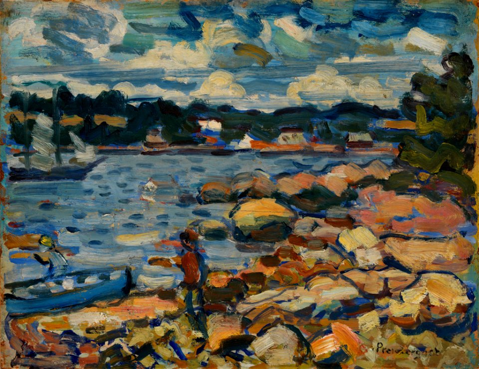Maurice Brazil Prendergast - Brooksville, Maine (River ^ Rocks) - BF2078 - Barnes Foundation