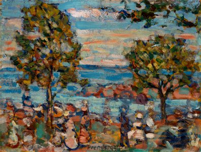 Maurice Brazil Prendergast - Beach Scene with Two Trees - BF345 - Barnes Foundation