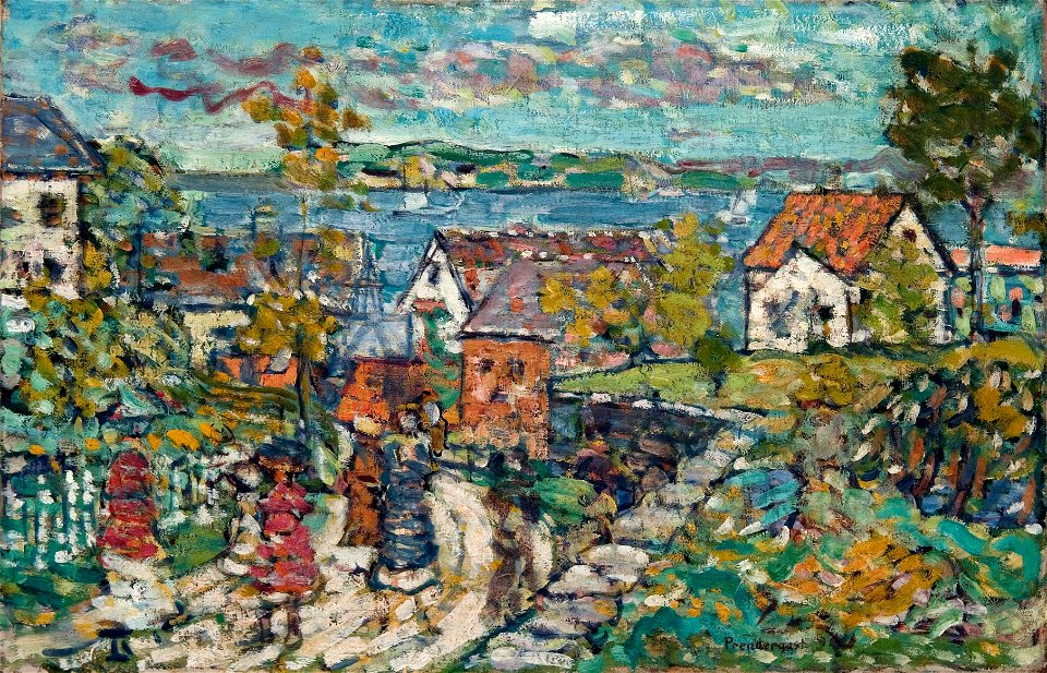 Maurice Brazil Prendergast - Landscape (Road ^ Town) - BF502 - Barnes Foundation