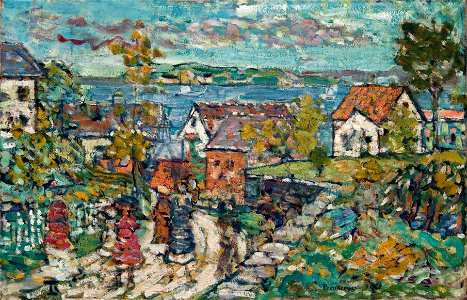 Maurice Brazil Prendergast - Landscape (Road ^ Town) - BF502 - Barnes Foundation