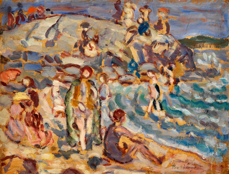 Maurice Brazil Prendergast - Beach Scene and Hill - BF2076 - Barnes Foundation