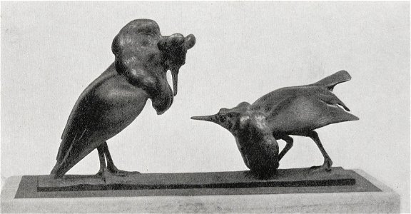 Max Esser- Streitende Kampfschnepfen (Bronze)