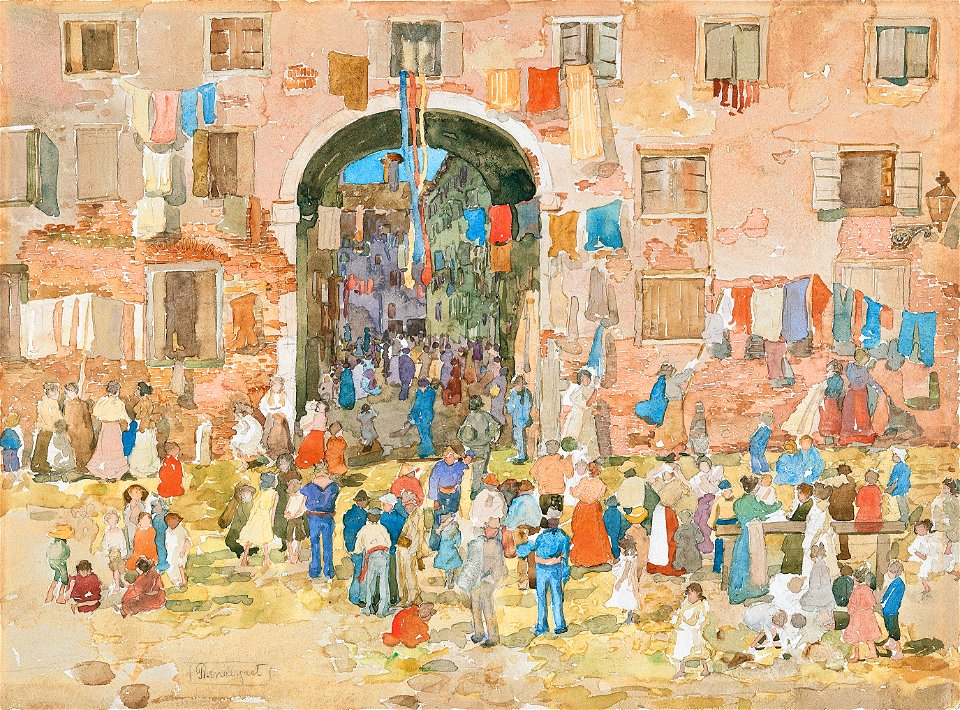 Maurice Prendergast - Riva degli Schiavoni, Castello (Venecia)