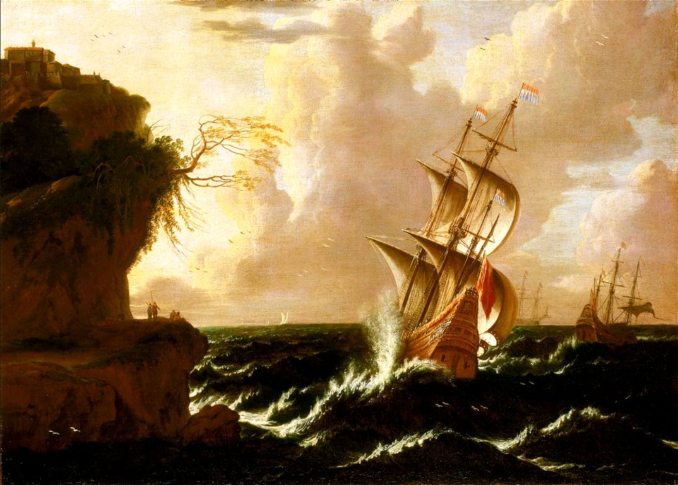 Matthieu van Plattenberg - A Dutch Ship in a Storm