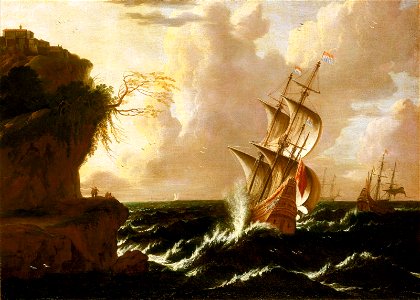 Matthieu van Plattenberg - A Dutch Ship in a Storm