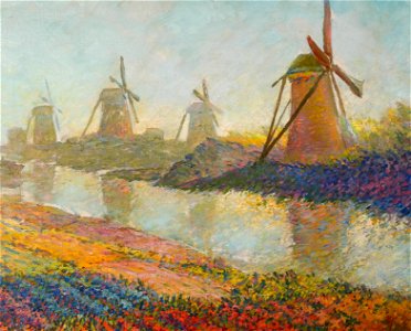 Windmills by Maxime Maufra, oil on canvas. Free illustration for personal and commercial use.
