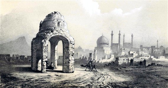 Mausoleum in the vicinity of Isfahan by Eugène Flandin