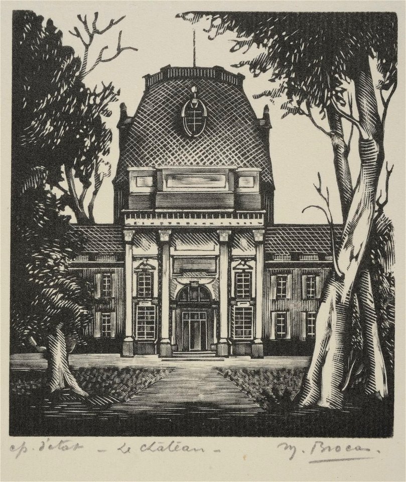 Maurice Brocas - le chateau de merode à Opheylissem - Graphic work - Royal Library of Belgium - S.IV 87754