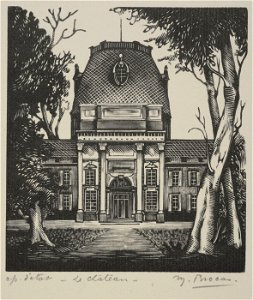 Maurice Brocas - le chateau de merode à Opheylissem - Graphic work - Royal Library of Belgium - S.IV 87754