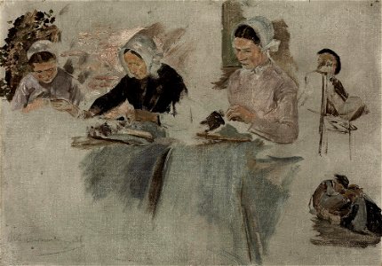 Max Liebermann - Brabanter Spitzenklöpplerinnen (Studie)