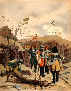 Maurice Leloir - Le Roy Soleil - Louis XIV visitant les tranchées devant Lille