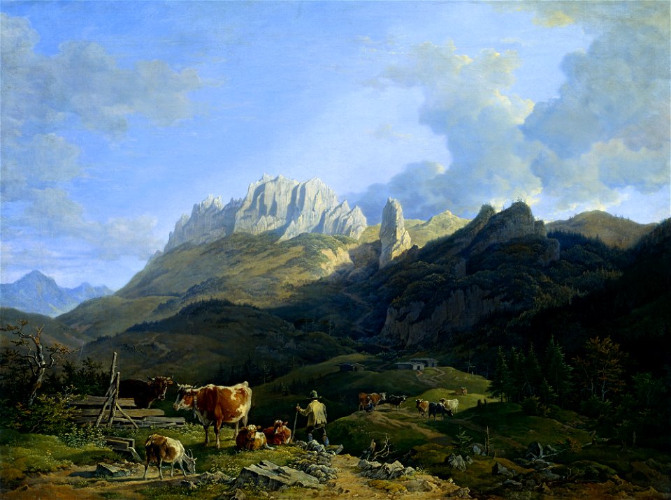 Max Joseph Wagenbauer - Almlandschaft mit Kampenwand - G 411 - Lenbachhaus