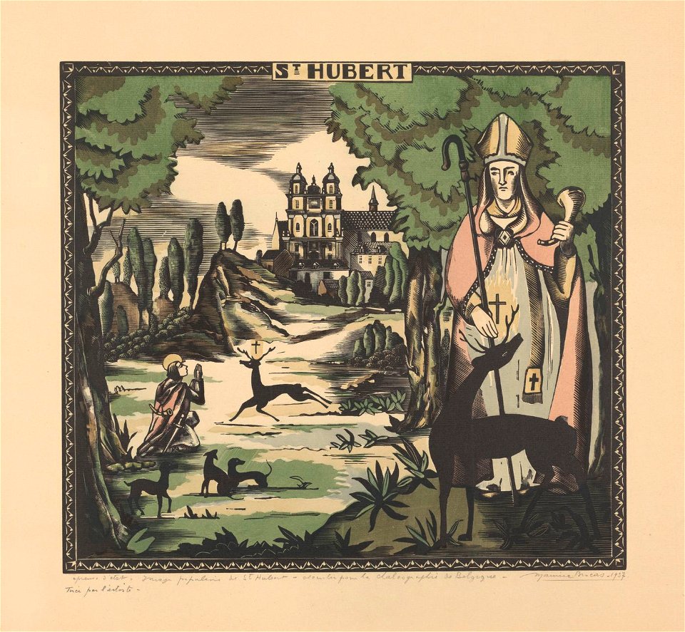 Maurice Brocas - Image populaire de Saint-Hubert. - Graphic work - Royal Library of Belgium - S.IV 87753