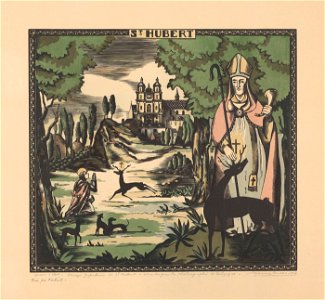 Maurice Brocas - Image populaire de Saint-Hubert. - Graphic work - Royal Library of Belgium - S.IV 87753