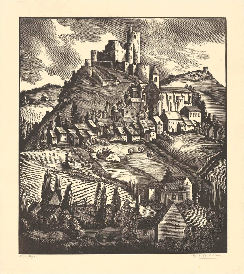 Maurice Brocas - Najac - Graphic work - Royal Library of Belgium - S.V 3468