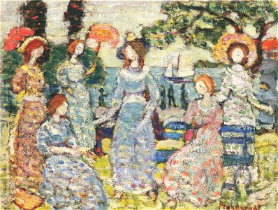 Maurice Prendergast (1858-1924) - The Grove (1915). Free illustration for personal and commercial use.