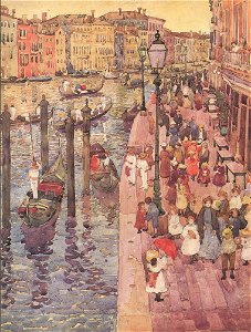 Maurice Prendergast (1858-1924) - The Grand Canal, Venice (1898-1899). Free illustration for personal and commercial use.