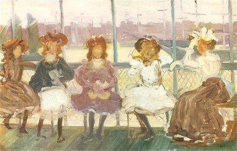 Maurice Prendergast (1858-1924) - Evening on a Pleasure Boat (1895-1898). Free illustration for personal and commercial use.