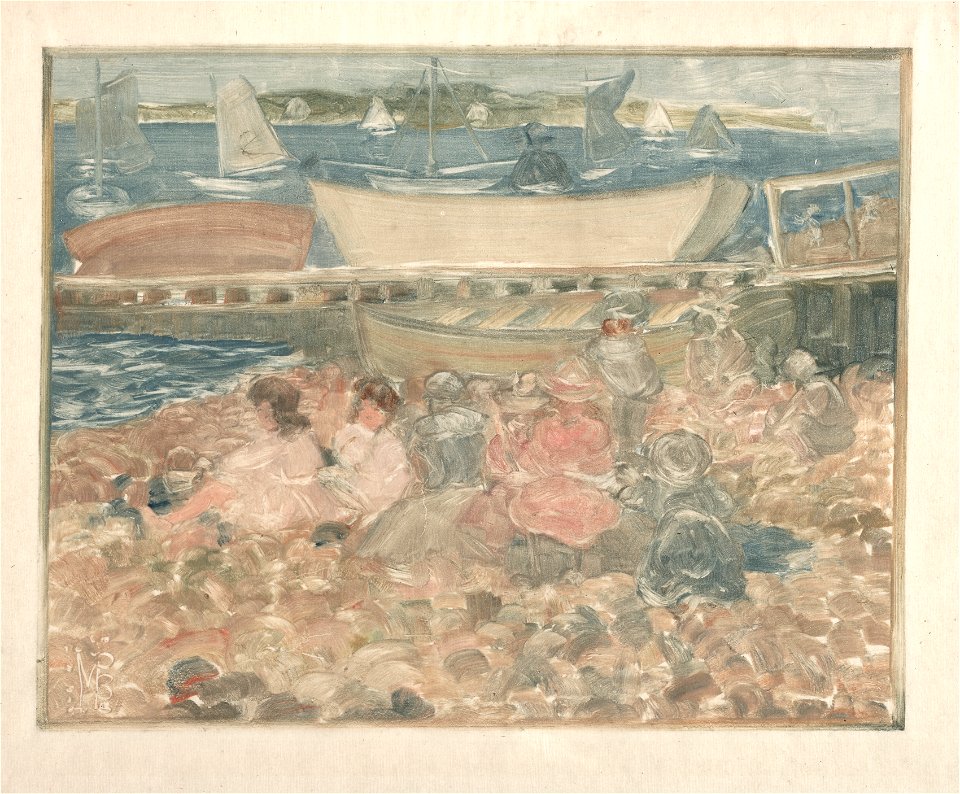 Maurice Prendergast (American, 1858-1924) - Shipyard, Children Playing - 1982.166 - Cleveland Museum of Art