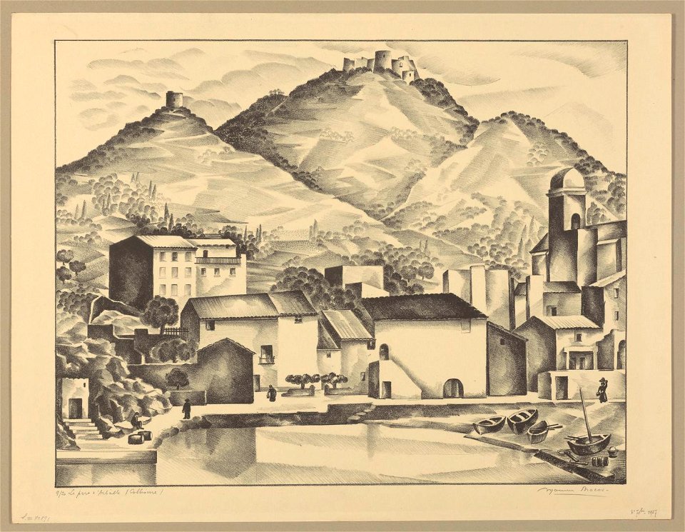 Maurice Brocas - Le port d'Arbeille - Graphic work - Royal Library of Belgium - S.III 80891
