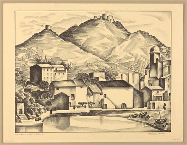 Maurice Brocas - Le port d'Arbeille - Graphic work - Royal Library of Belgium - S.III 80891