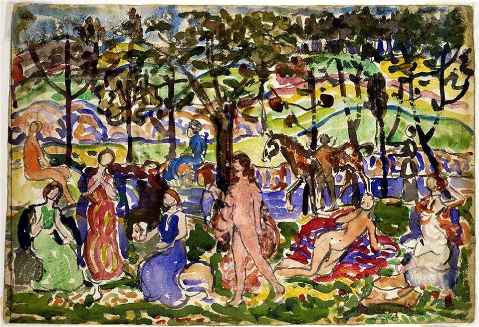Maurice Prendergast - Park Scene - 1968.122A - Smithsonian American Art Museum