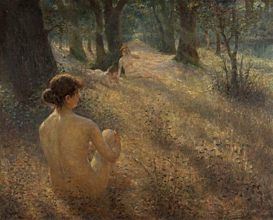 Max Fleischer - Drei weibliche Akte auf sonniger Waldlichtung - BG-M 11408-08 - Berlinische Galerie