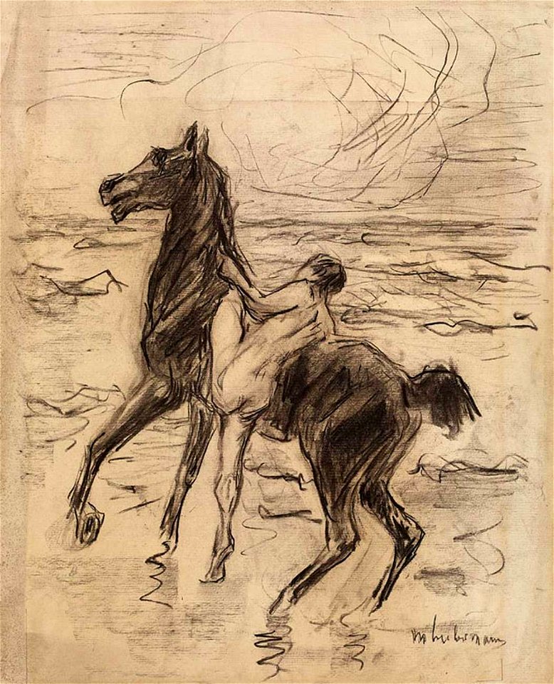 Max Liebermann Nackter Reiter am Strande Pferdebändiger c1908