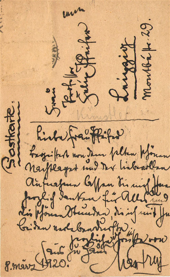 Max Frey Autograph 1920 2