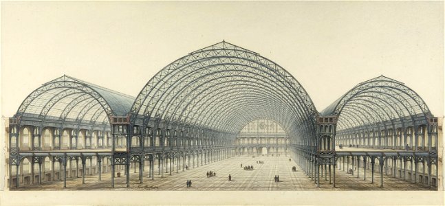Max Berthelin - Universal Exhibition 1855. Palace of Industry, cross-section - Google Art Project
