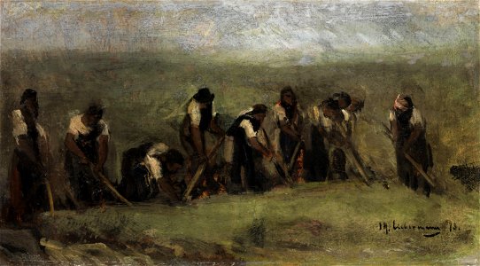 Max Liebermann Arbeiter im Rübenfeld Ölstudie 1873