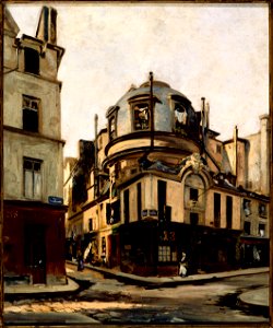 Maurice Emmanuel Lansyer - Vue de l'amphithéâtre de l'ancienne faculté de Médecine, à l'angle de la rue de la Bûcherie et de la rue de l'Hôtel Colbert - P199 - Musée Carnavalet