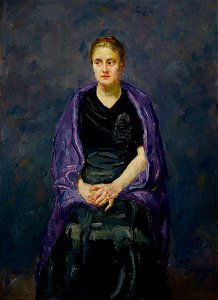 Max Beckmann - Portrait of Mink with violet shawl (1910)
