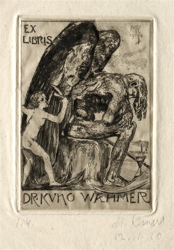 Max Klinger (German, 1857-1920) - Ex Libris Dr. Kuno Waehmer - 1982.365 - Cleveland Museum of Art