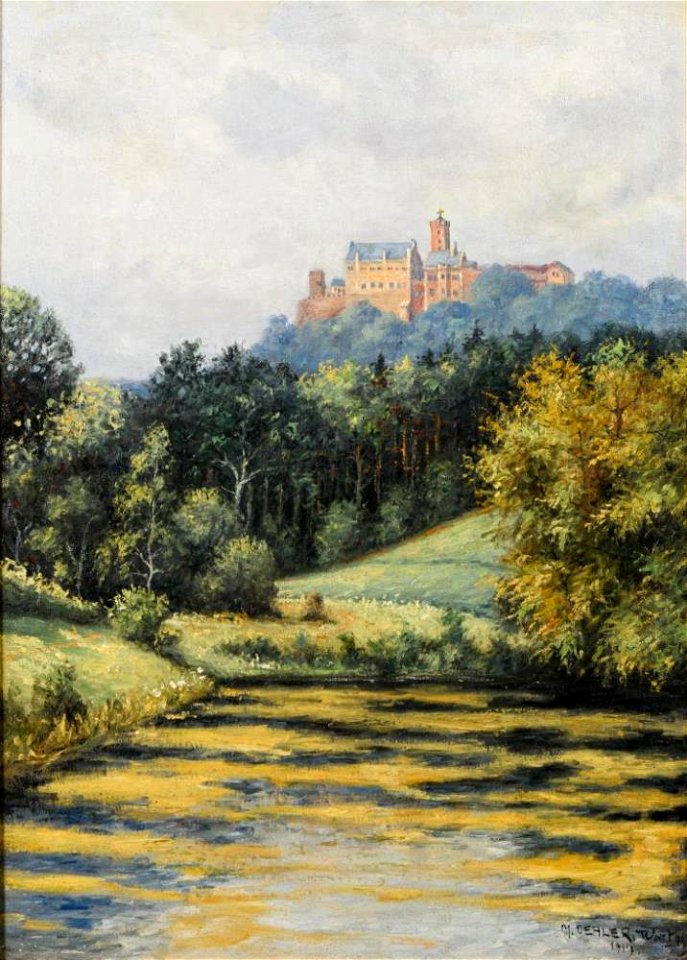 Max Oehler Blick auf die Wartburg 1919