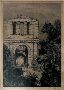 Maxime Lalanne, Ruines du palais Gallien (19th century). Free illustration for personal and commercial use.