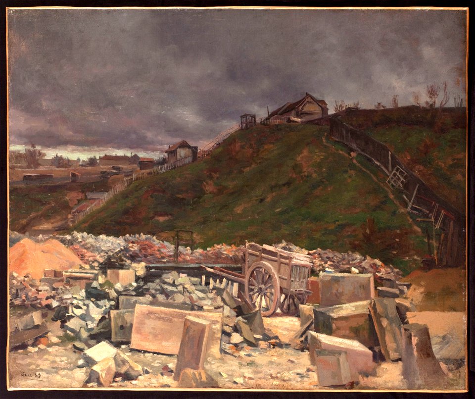 Maximilien Luce - Dépôt de pavés à Montmartre (Paysage à la charrette) - PPP4700 - Musée des Beaux-Arts de la ville de Paris