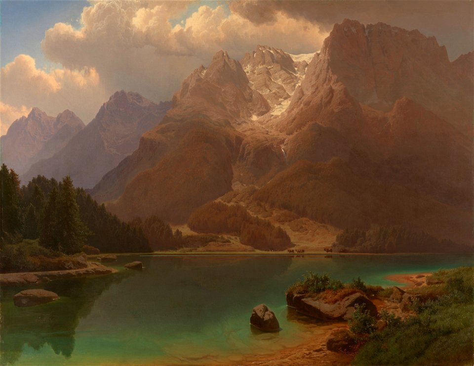 Maximilian Haushofer (1811-66) - The Lake of Klönthal - RCIN 403851 - Royal Collection