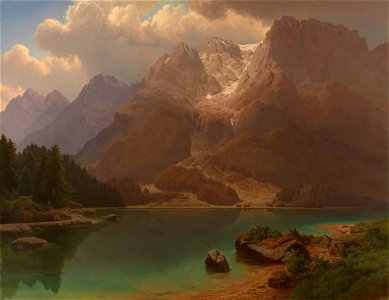 Maximilian Haushofer (1811-66) - The Lake of Klönthal - RCIN 403851 - Royal Collection