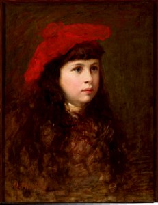 Maurycy Trębacz - Portrait of a girl in a red beret - MP 2085 MNW - National Museum in Warsaw